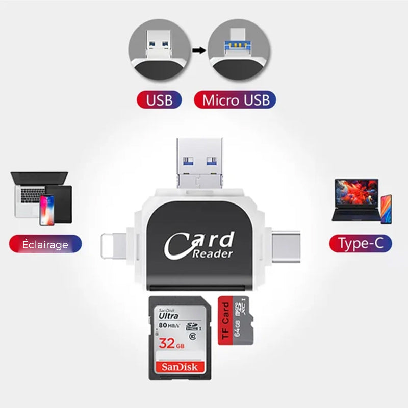 Universal 4-in-1 Sd Tf Card Reader | Kalsten