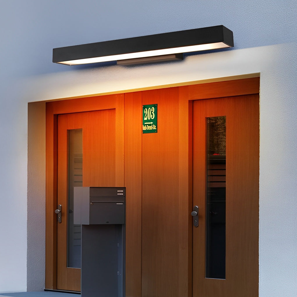 Outdoor Motion Sensor Black Rectangle Wall Light | Kalsten