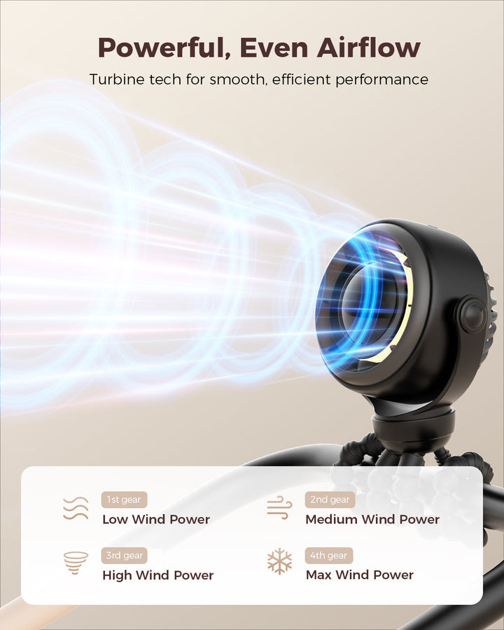 Baby Stroller Fan - 4000mAh Rechargeable 4-Speed | Kalsten