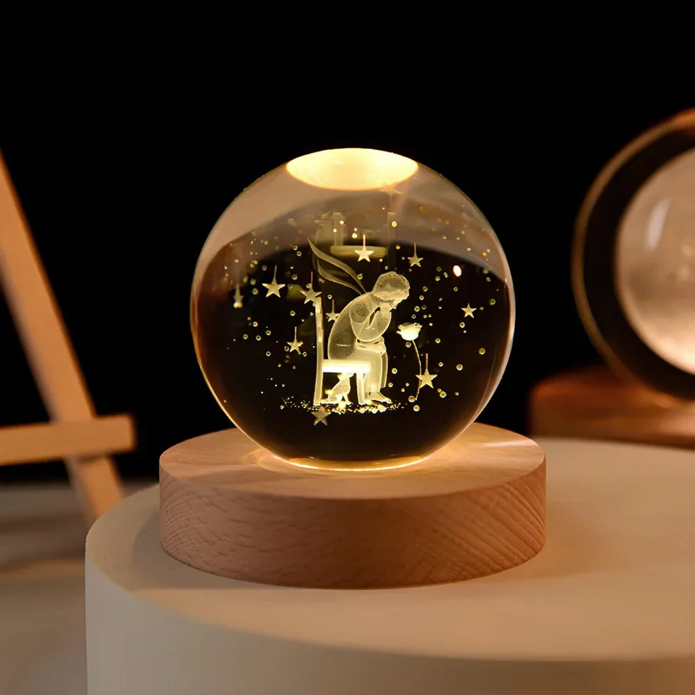3D Crystal Ball LED Night Light Noxord