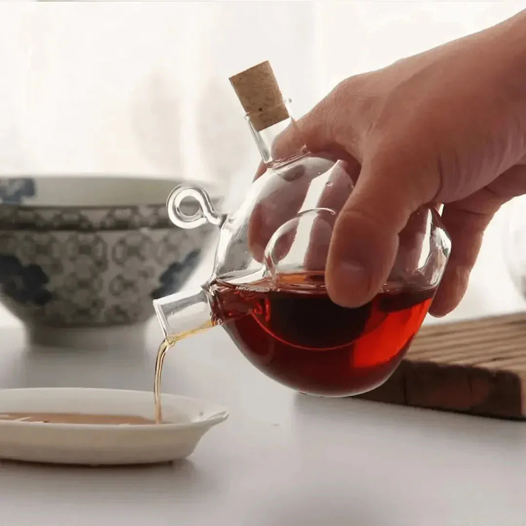 Kalsten | Oil & Vinegar Dispenser – Double Glass Bottle for Stylish Serving & Storing