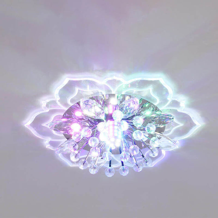GlowPetal LED Crystal Ceiling Lamp – Flower-Shaped Modern Decor
