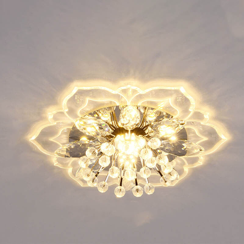 GlowPetal LED Crystal Ceiling Lamp – Flower-Shaped Modern Decor