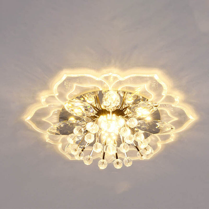 GlowPetal LED Crystal Ceiling Lamp – Flower-Shaped Modern Decor