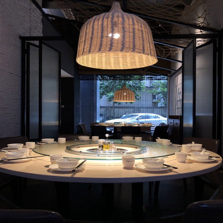 NatureGlow Pendant Lamp - Woven Reed and Bamboo Lighting | Kalsten
