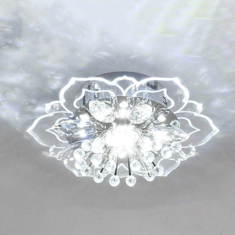 GlowPetal LED Crystal Ceiling Lamp – Flower-Shaped Modern Decor