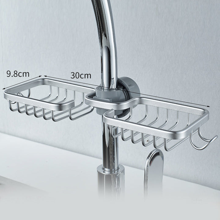 Kalsten | Shower holder for Shampoo & Soap – Stainless Aluminium – Silver or Black – No Drilling