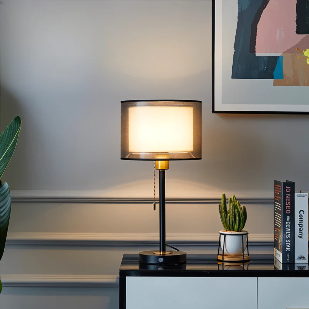 Table Lamp with Double Fabric Shade | Kalsten