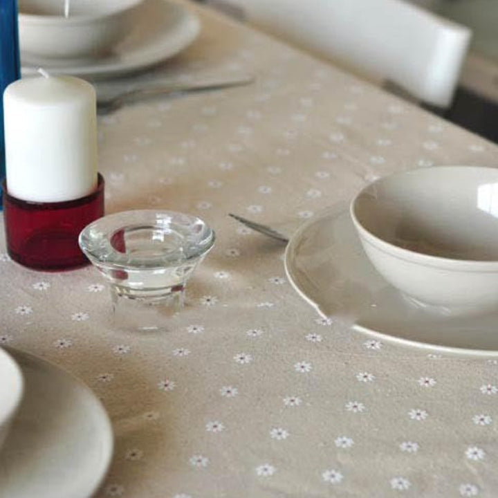 Daisy Print Cotton Linen Tablecloth | Kalsten