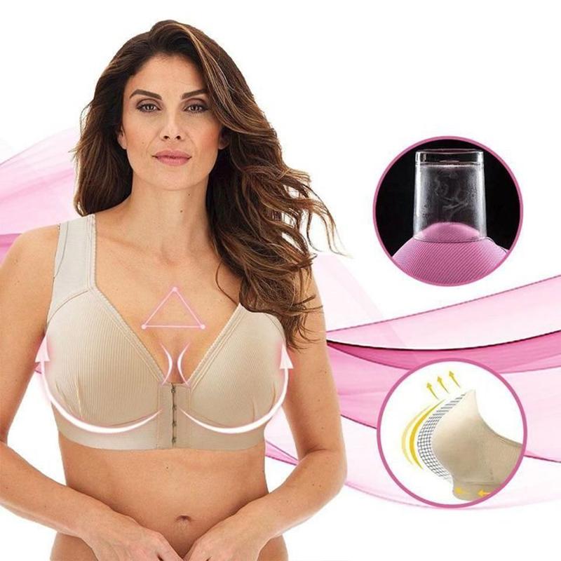 Kalsten | Plus Size Front Closure Elastic Push Up Comfort Bra