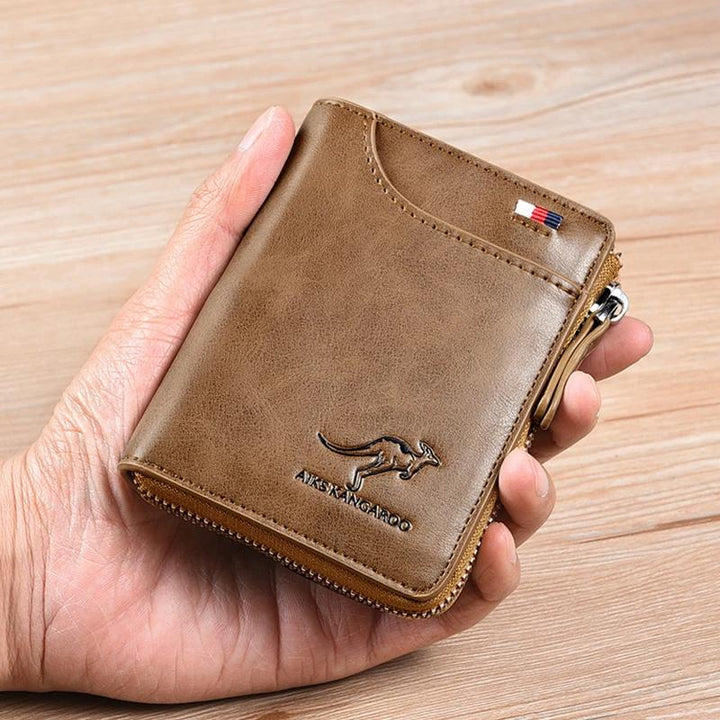 Kalsten | Men Wallet Zipper Genuine Leather Purse ( RFID PROTECTED )