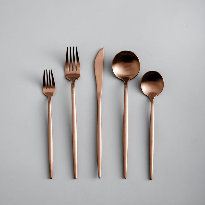 Minimalist Luxury Cutlery Set – 20 pieces, Titanium & Stainless Steel Noxord
