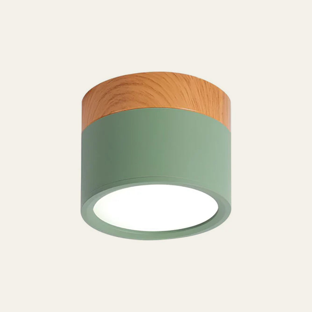 Pink Wood Flush Mount Ceiling Lamp Noxord