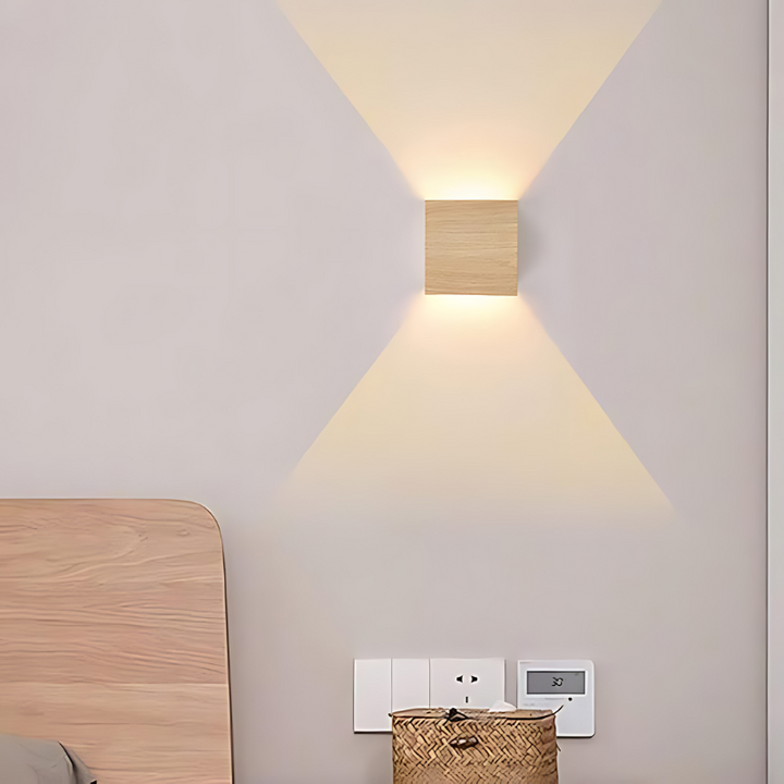 NordiLume Scandinavian Square Wooden Wall Lamp