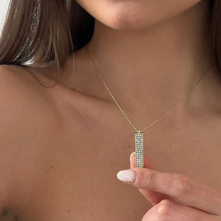 Kalsten | Rhinestone Engraved Necklace