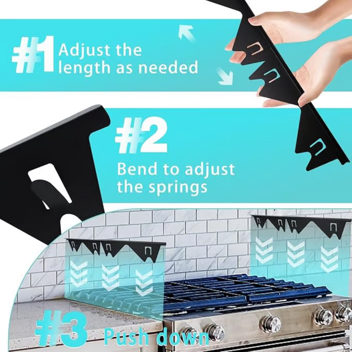 Kalsten | Adjustable Stove Gap Cover | Heat-Resistant Stainless Steel Seal Strip | Kitchen Spill Protector