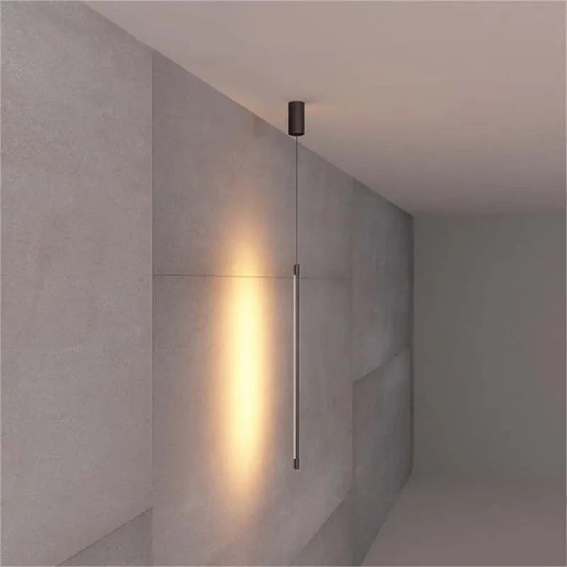Slim Black Metal Pendant Bedroom Lamp Noxord