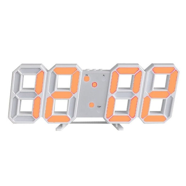 3D LED Wall Clock with Dimmable Digital Display