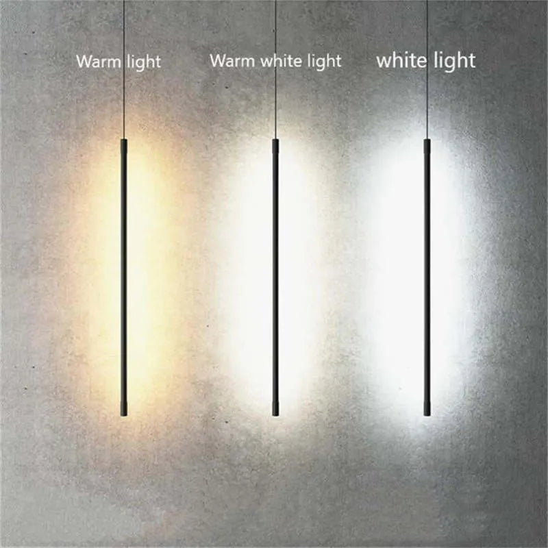 Slim Black Metal Pendant Bedroom Lamp Noxord