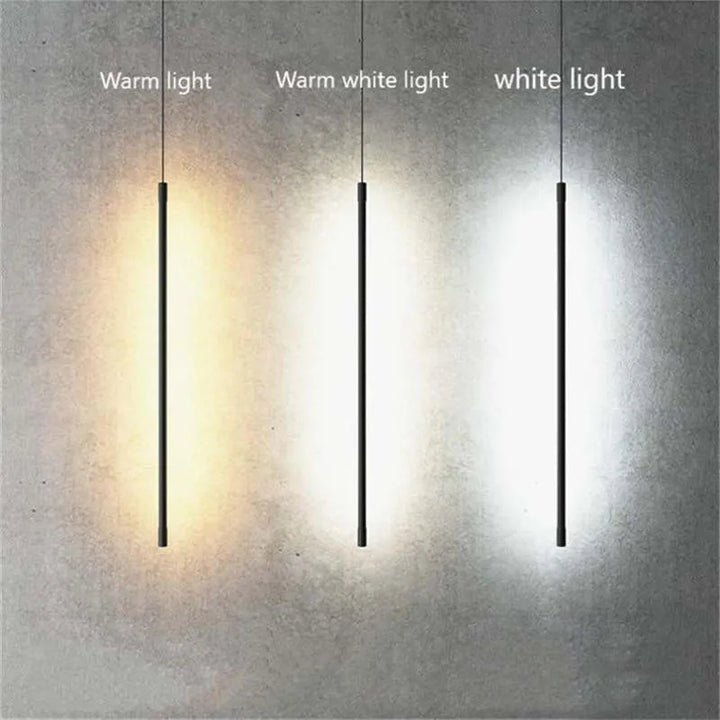 Slim Black Metal Pendant Bedroom Lamp Noxord