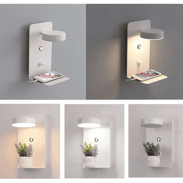 LED Wall Lamp with USB Charger