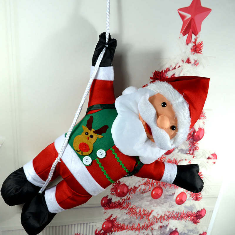 Decorative Santa Claus figures with rope