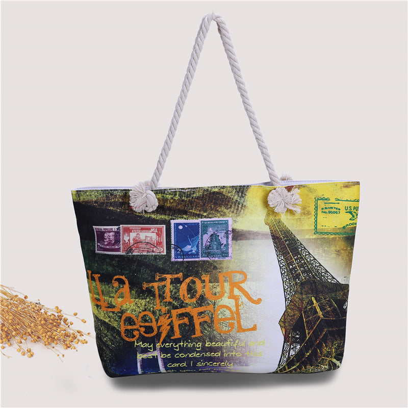 Large beach bag with London motif Kalsten