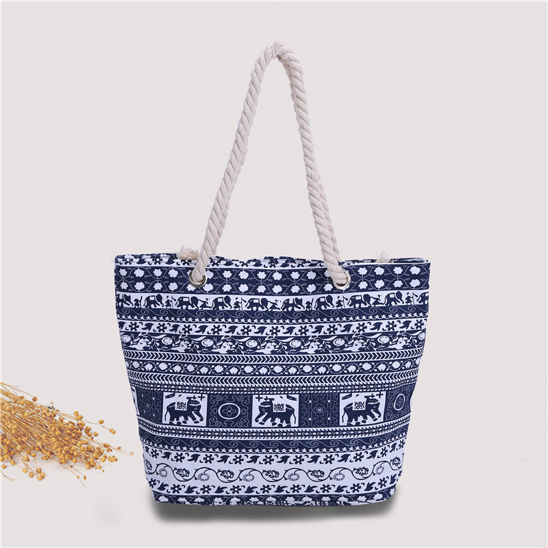 Spacious bag with maritime pattern Kalsten