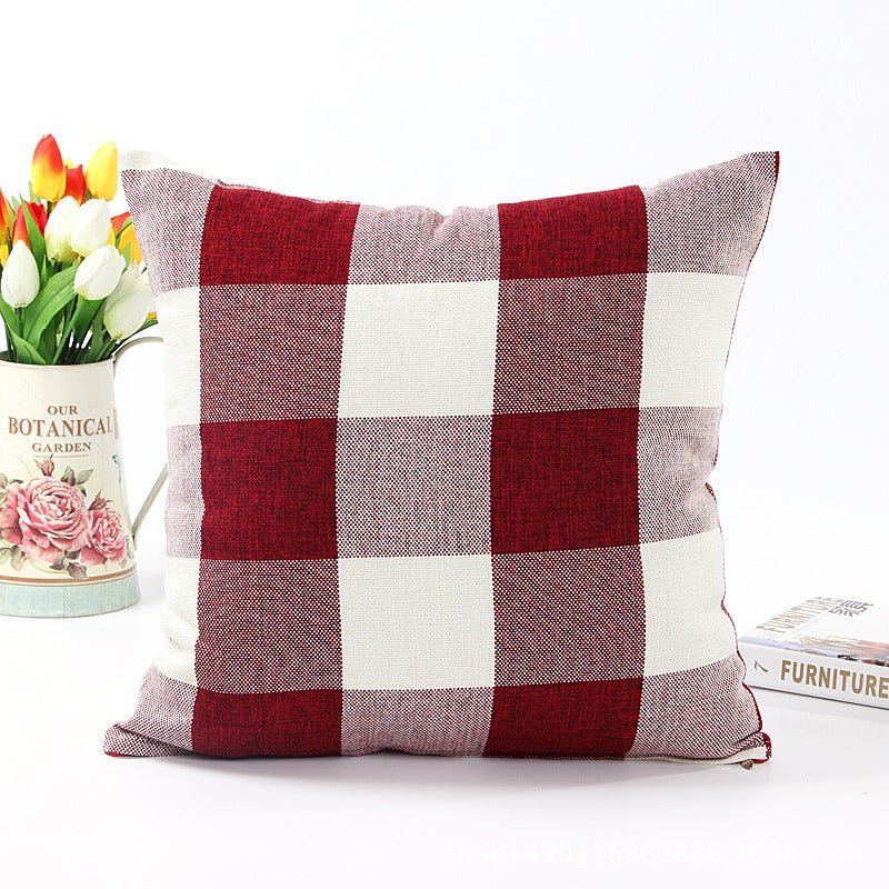 Textured Plaid Decorative Pillow