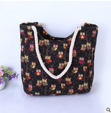 Beach bag with owl pattern Kalsten