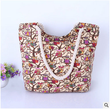 Shopping bag with stylish owl pattern Kalsten
