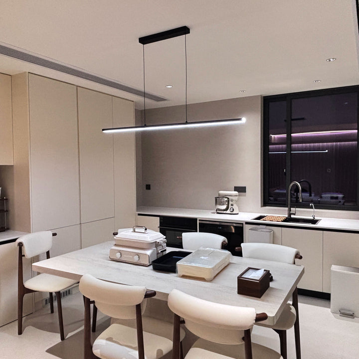 Linear Pendant Light Metal 39 in Adjustable Kitchen Island LED Warm White 3000K-6000K Modern Dining Room Hanging Lamp | Kalsten