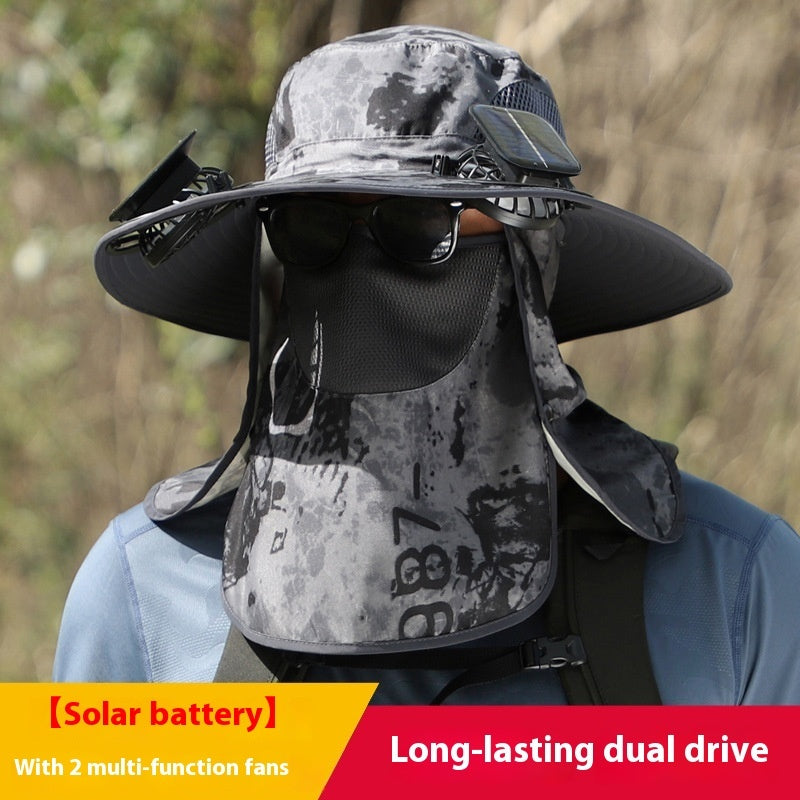 Quick-drying Solar Fan Outdoor Big Brim Sun Hat | Kalsten