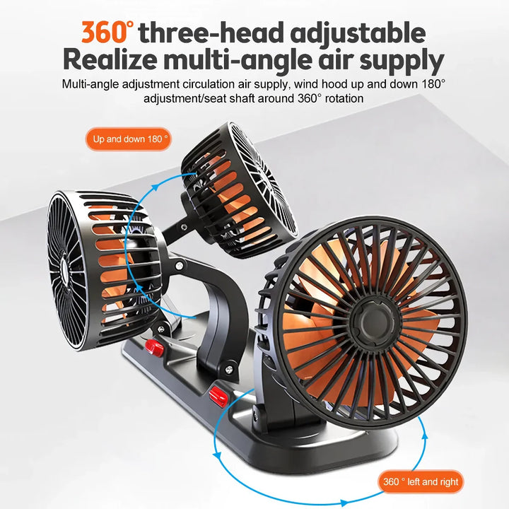 Adjustable 3-Head Electric Fan | Kalsten