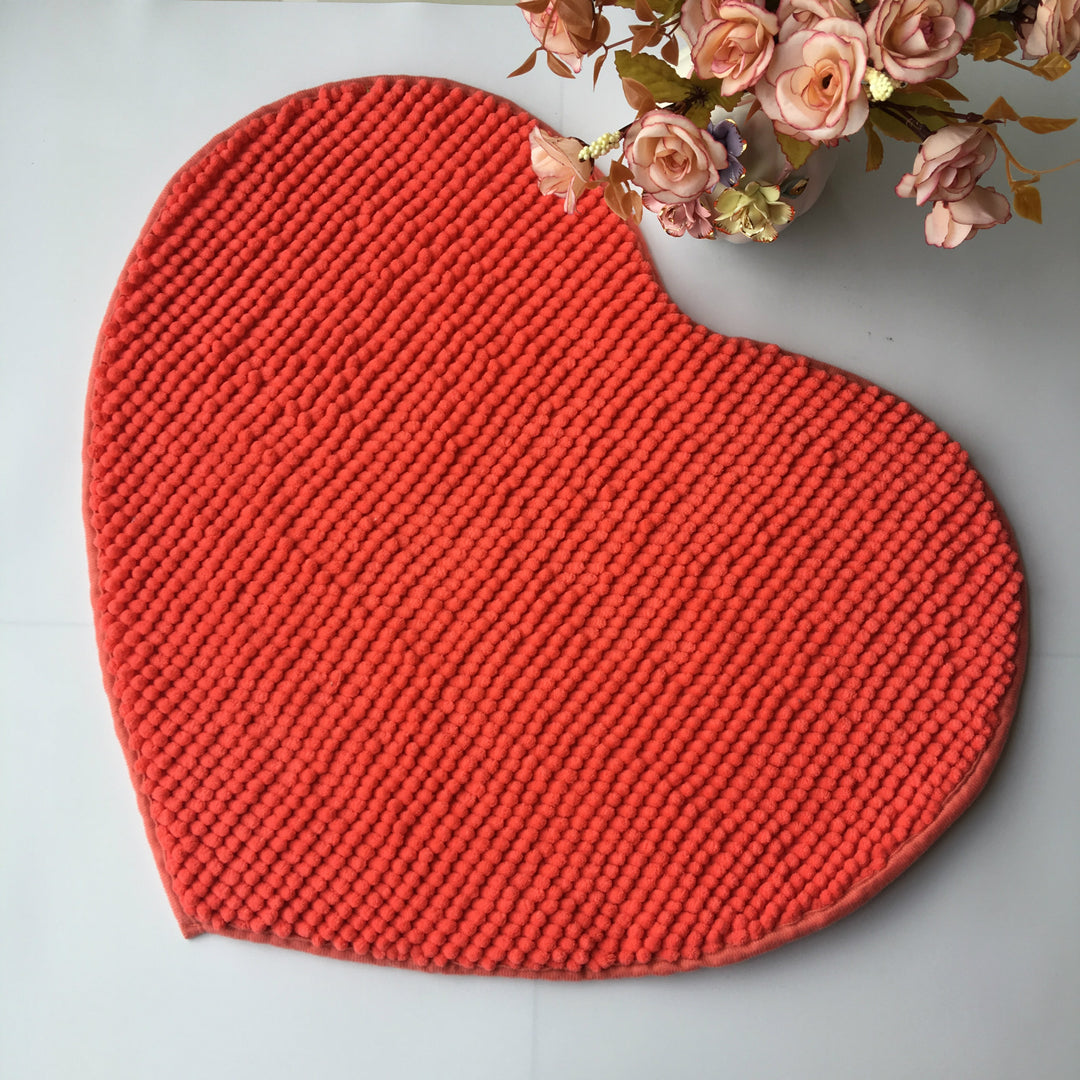 Heart-Shaped Soft Textured Bath Mat Kalsten