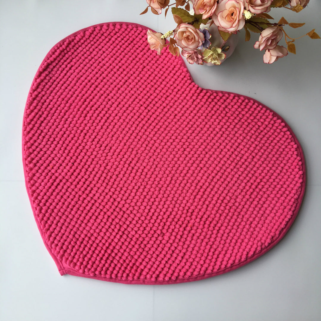 Heart-Shaped Soft Textured Bath Mat Kalsten