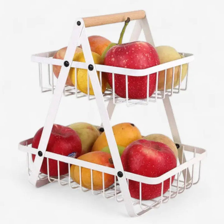 Storage basket with carrying handle & bead decoration | Kalsten