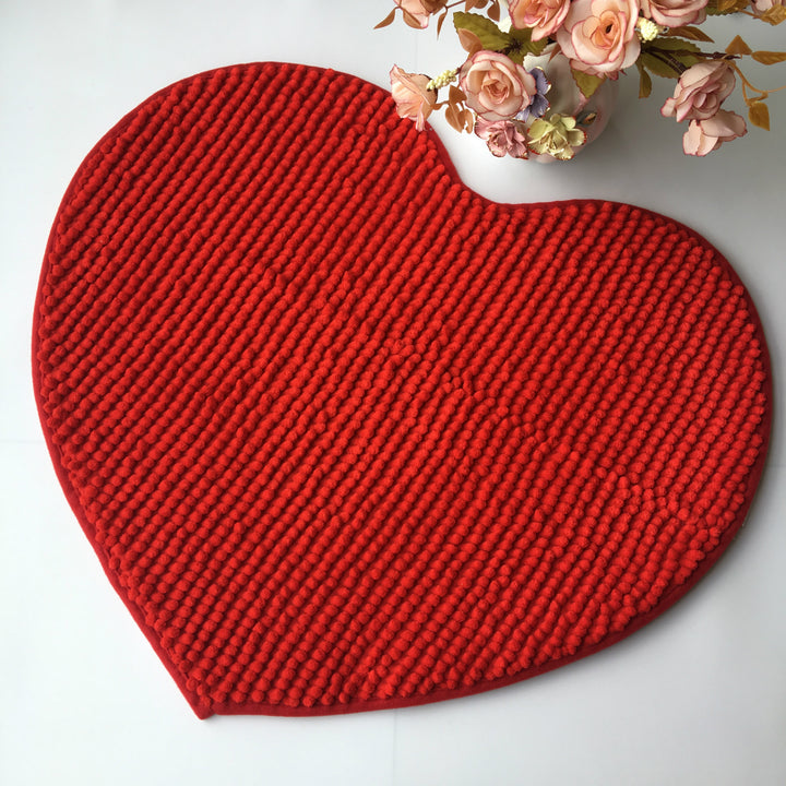 Heart-Shaped Soft Textured Bath Mat Kalsten