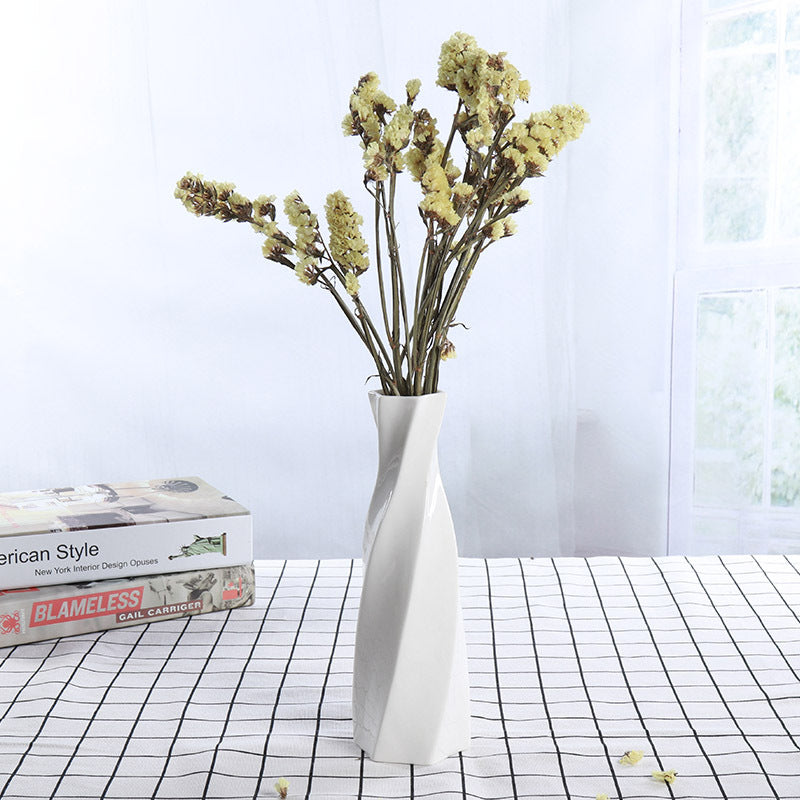 Contemporary Twisted Ceramic Flower Vase