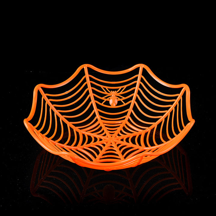 Plastic decor bowl in spider web shape for Halloween fruit and candy bowl