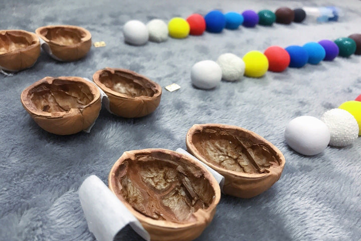 Kalsten | Miniature Walnut House Ornament | Handmade Gift | Clay & Wood Details with Light-Up Design