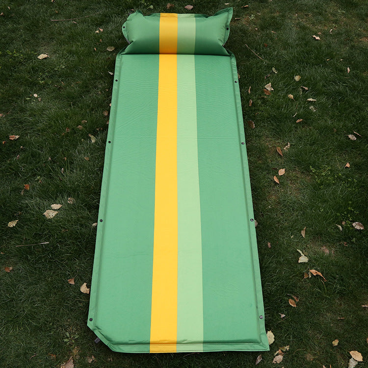 self-inflating camping sleeping pad with integrated pillow and insulated foam core Kalsten