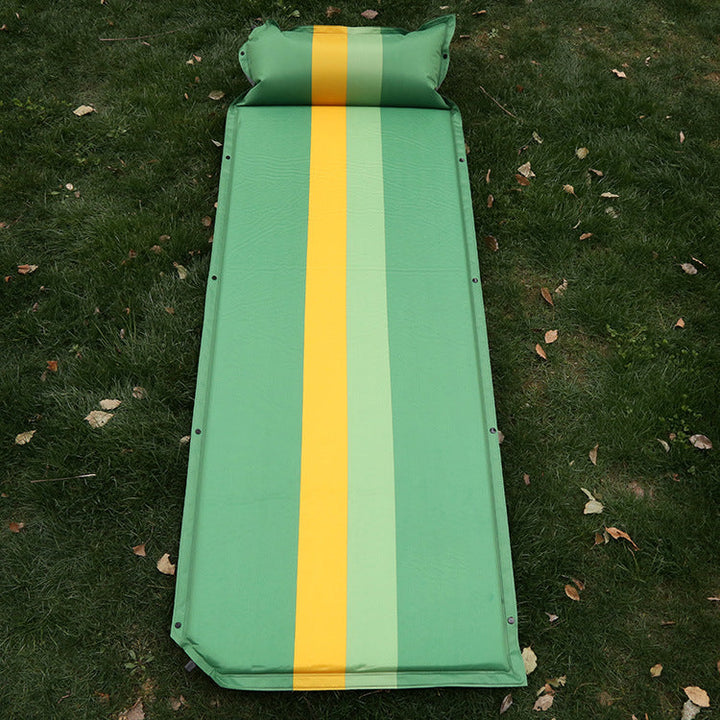 self-inflating camping sleeping pad with integrated pillow and insulated foam core Kalsten