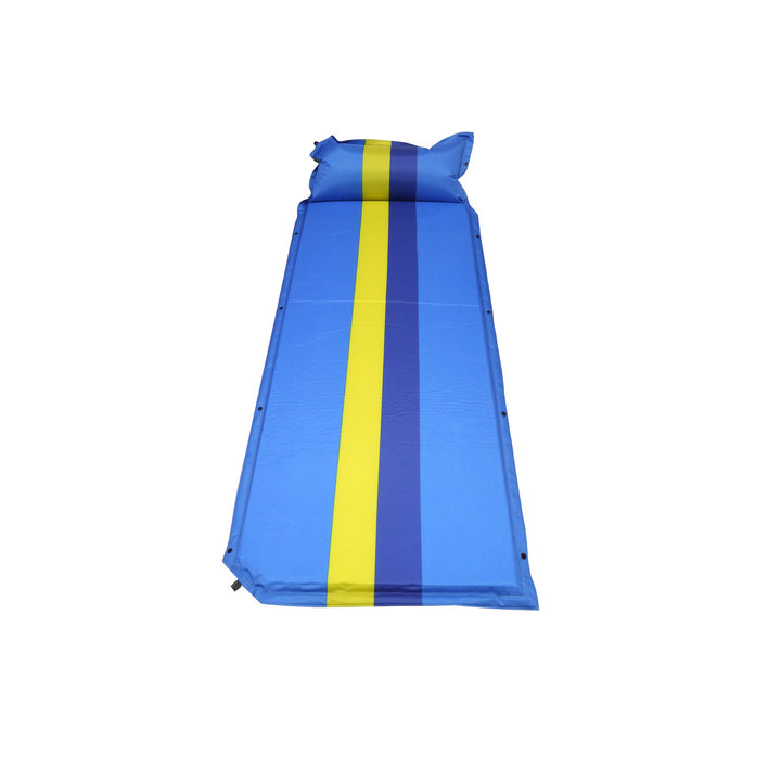 self-inflating camping sleeping pad with integrated pillow and insulated foam core Kalsten