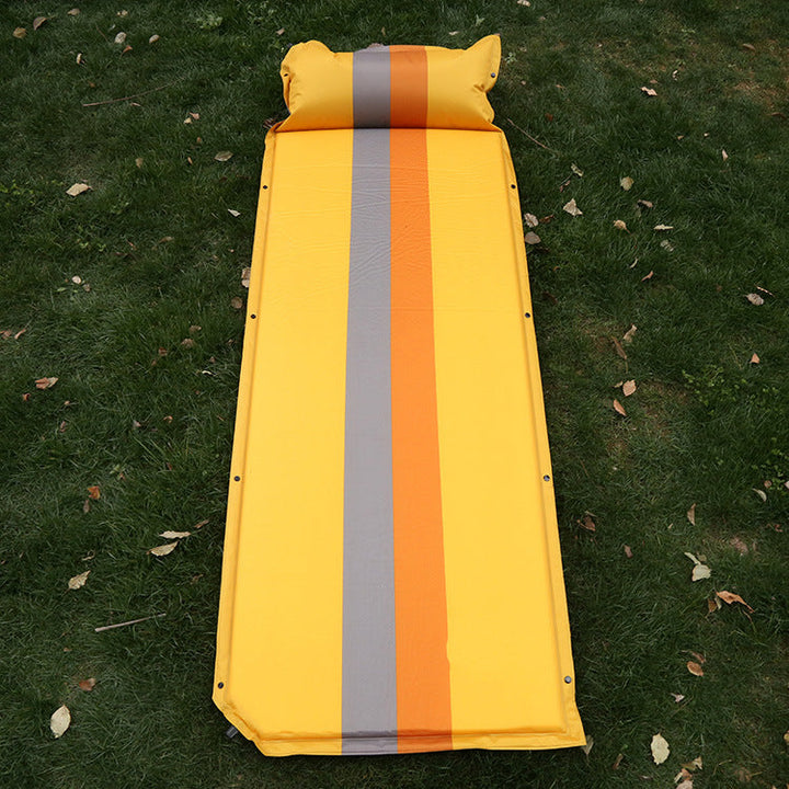 self-inflating camping sleeping pad with integrated pillow and insulated foam core Kalsten