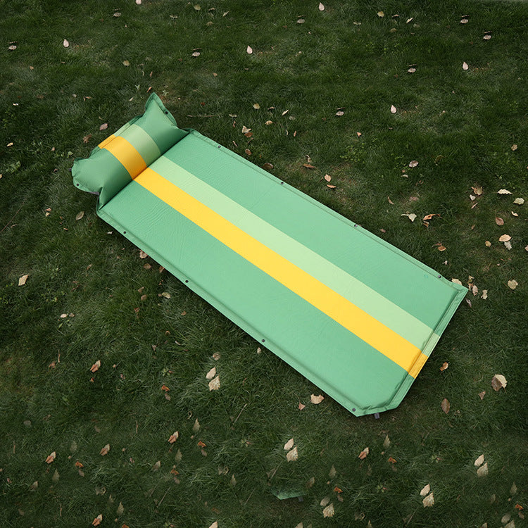 self-inflating camping sleeping pad with integrated pillow and insulated foam core Kalsten