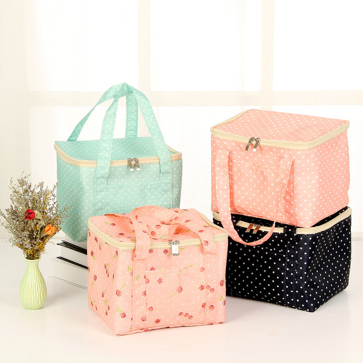 Insulated Dot Print Lunch Carrier Bag Kalsten