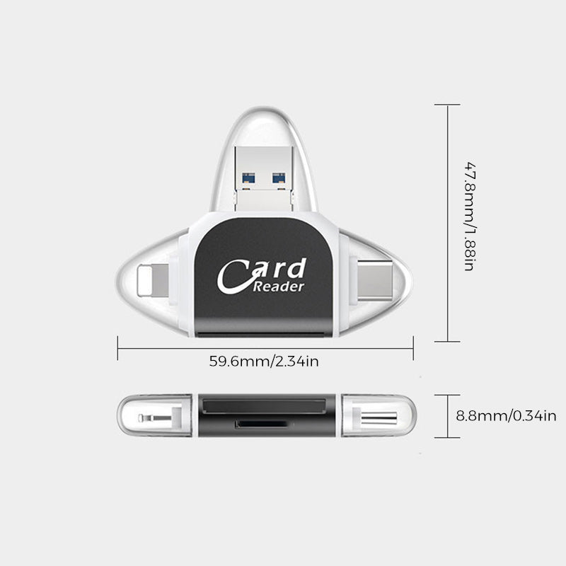 4-in-1 universal multiport SD TF card reader | Kalsten