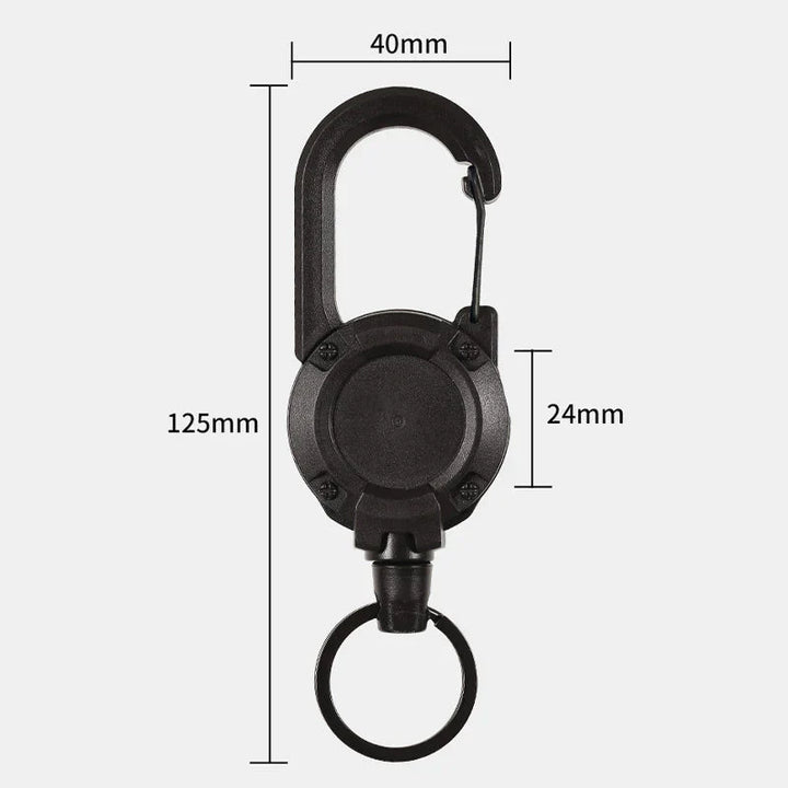 Tactical Anti-theft Metal Cable Keychain Retractable Automatic Outdoor Luya | Kalsten