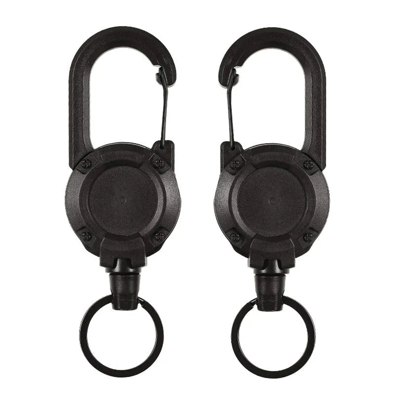 Tactical Anti-theft Metal Cable Keychain Retractable Automatic Outdoor Luya | Kalsten